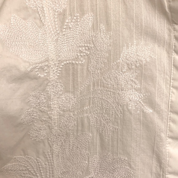 Ralph Lauren White Blouse Long Sleeve Embroidery front - Picture 4 of 15